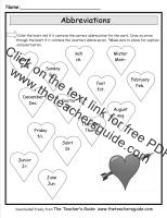 valentines day abbreviations worksheet