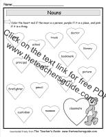 valentines day nouns worksheet