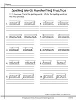 wonders unit five week one printout spelling handwriting