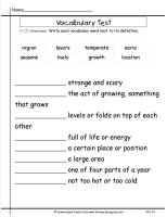 wonders unit four week one vocabulary test