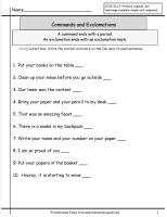 command or exclamation worksheet