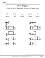 second grade wonders unit six week three printout spelling word shapes