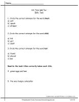 second grade wonders unit three week four skills test