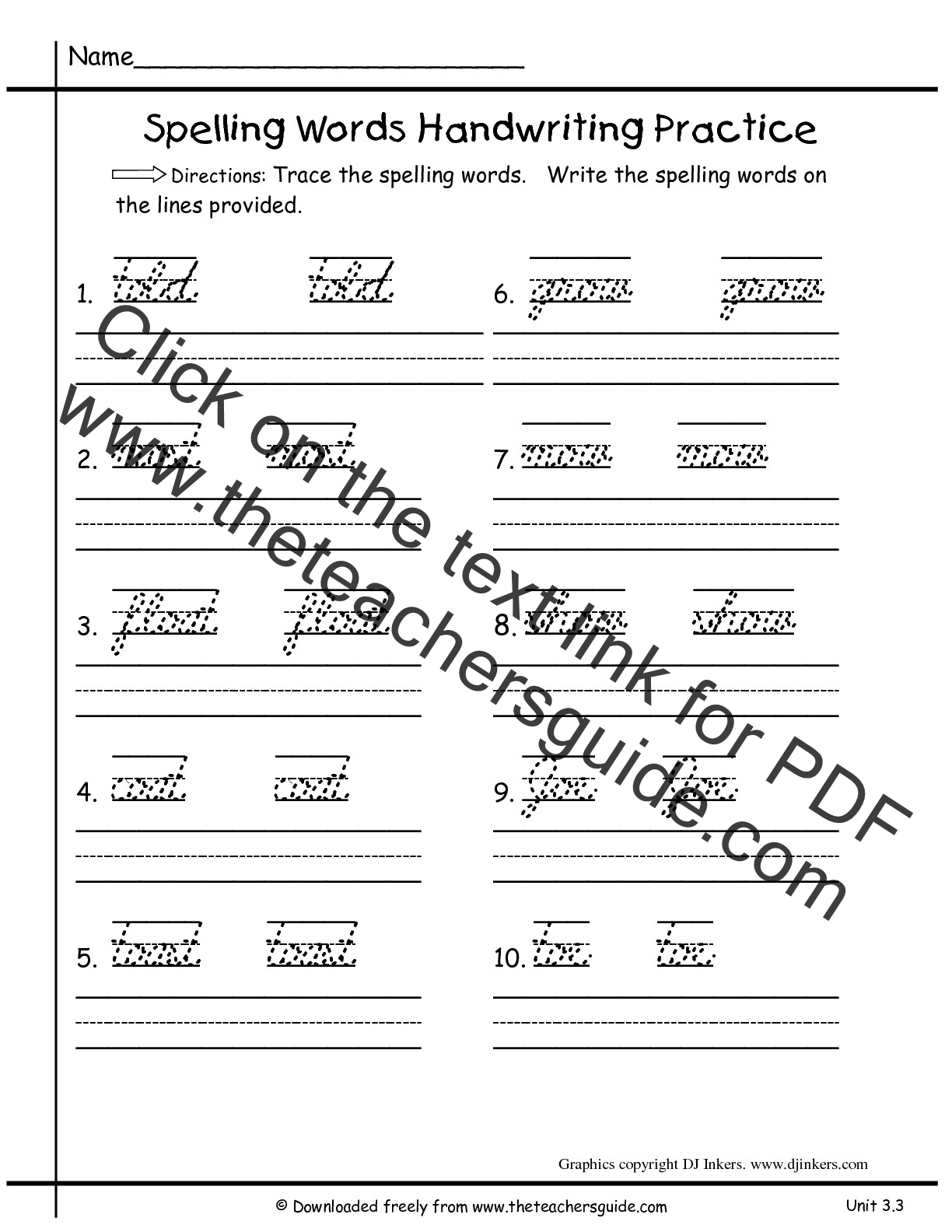 Handwriting Practice Worksheet by DJ Inkers