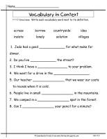 second grade wonders unit three week three vocabuary context