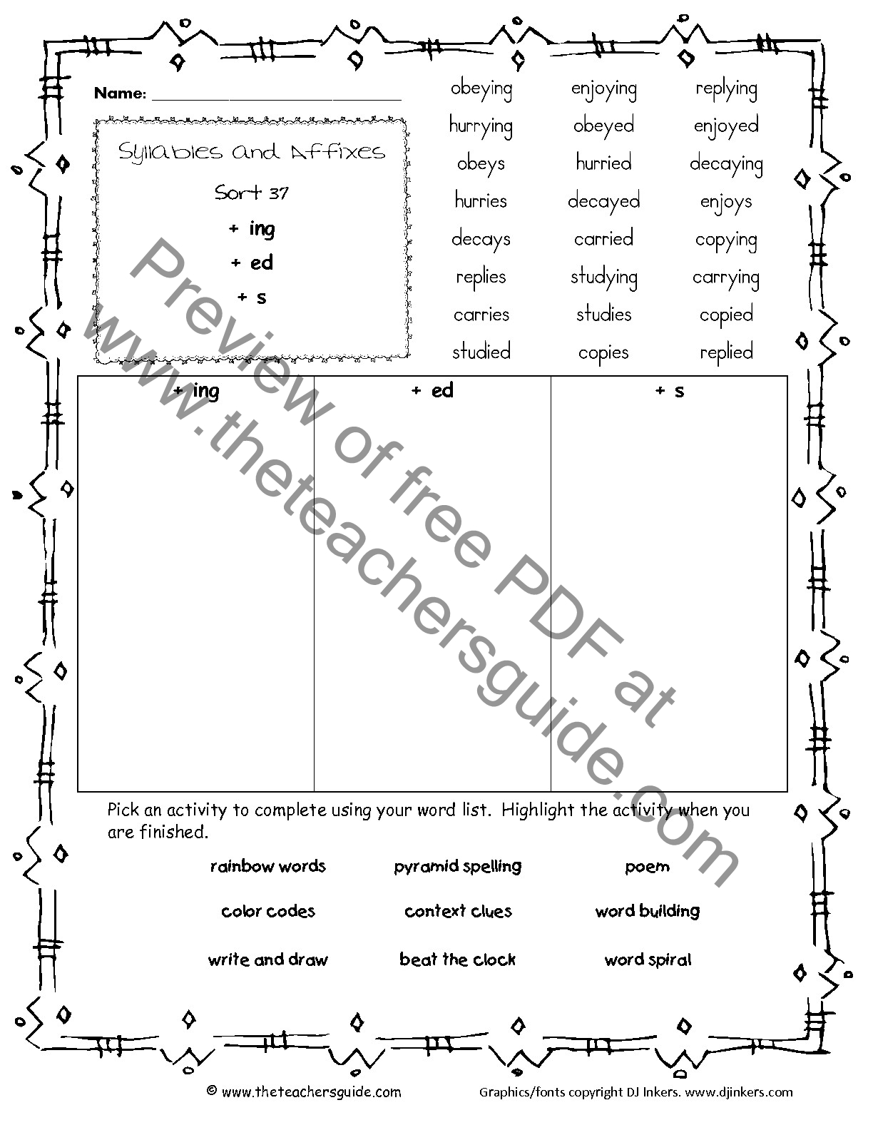 Index of /wordstheirway/syllablesandaffixes